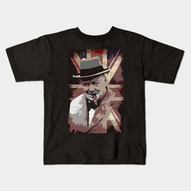 sir winston churchill Kids T-Shirt by oryan80